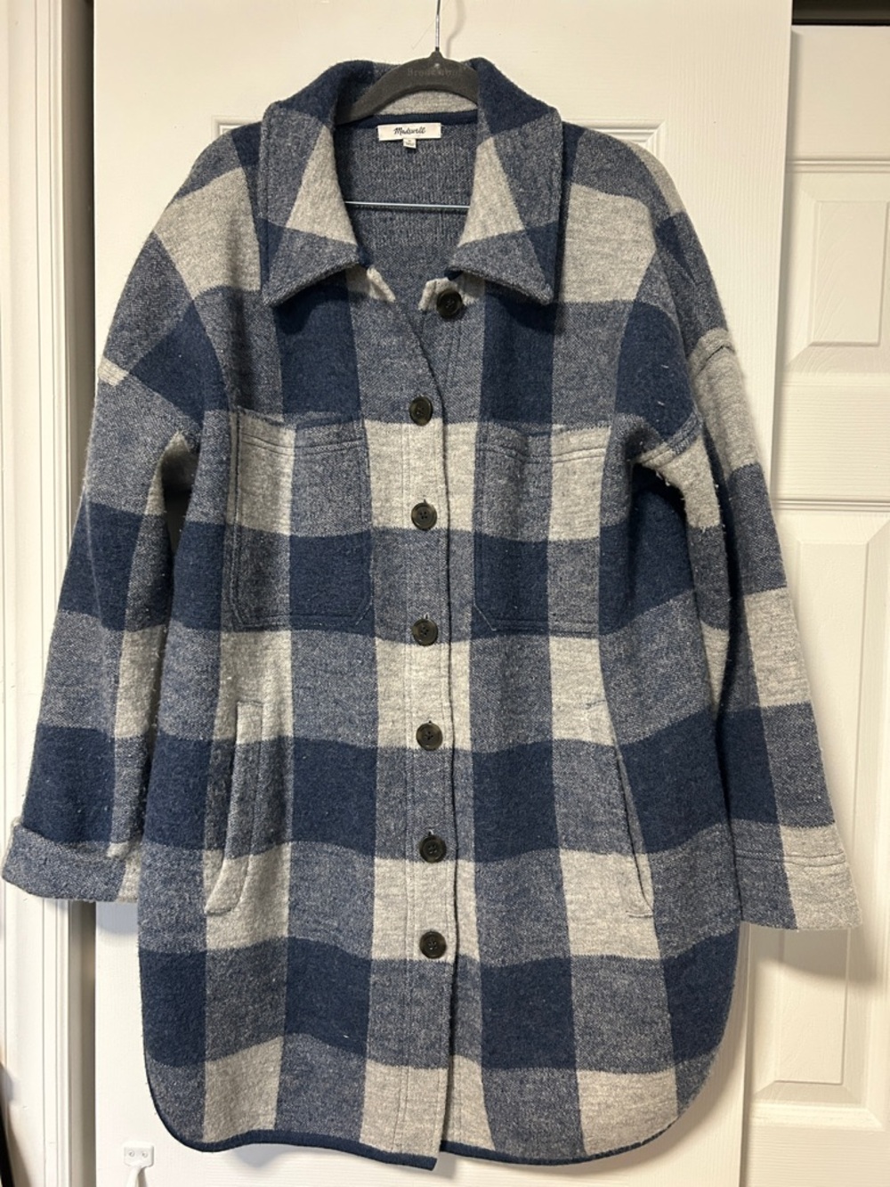 Madewell Plaid Button-Front Coat Cardigan Jacket